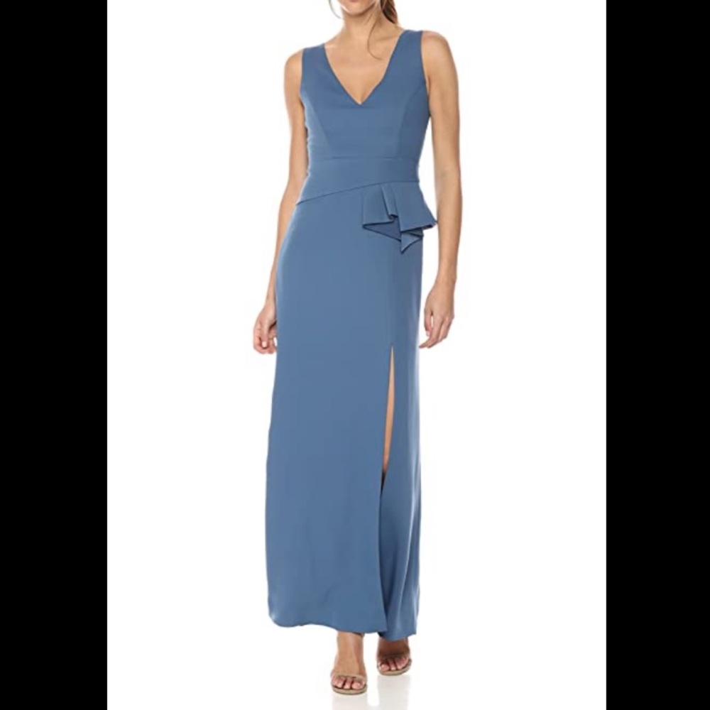BCBGMAXAZRIA Sleeveless Peplum Gown